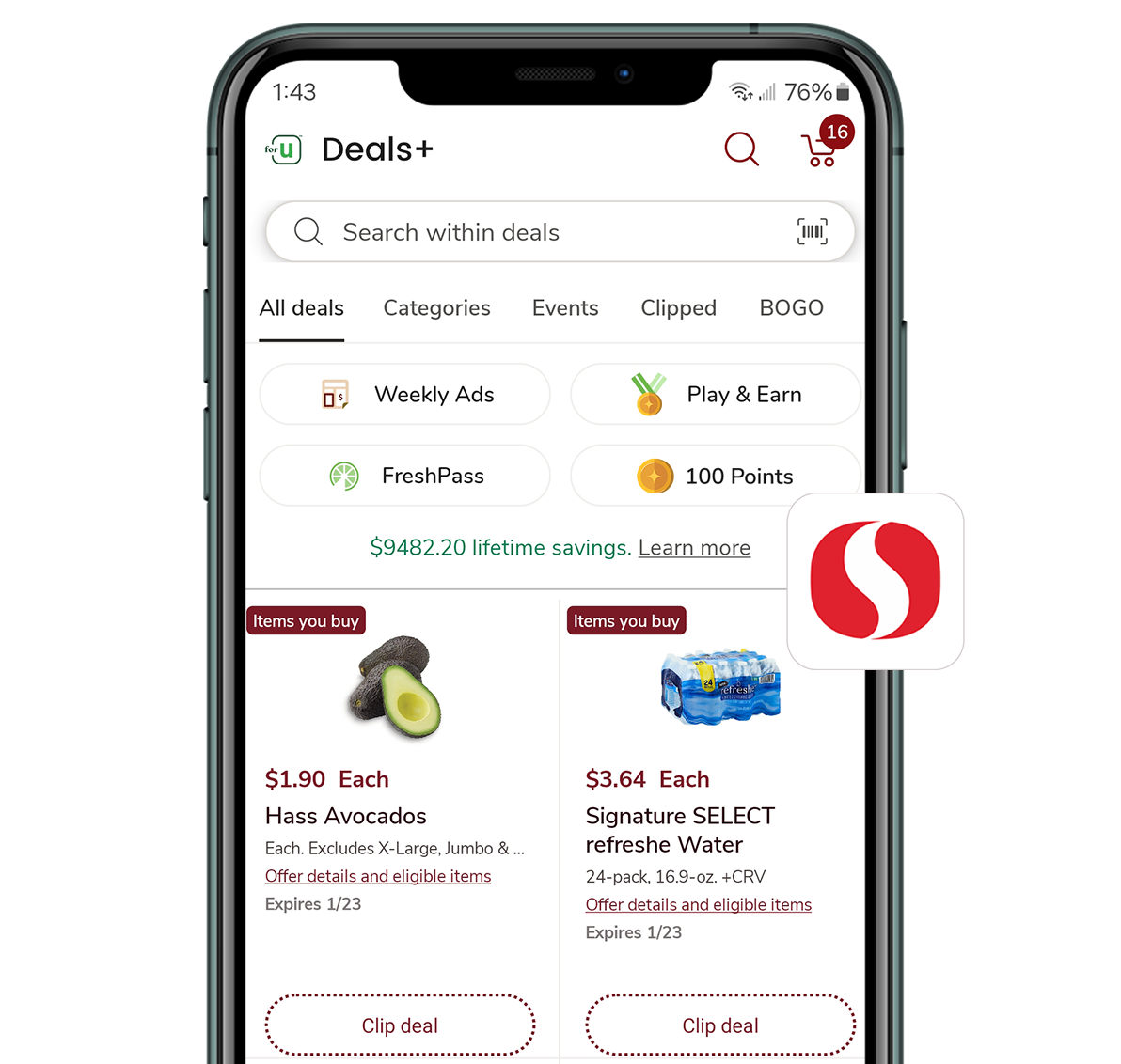 Safeway APP Deals Tab